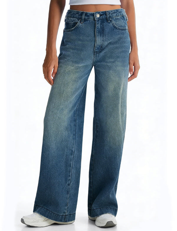 Comfort-Flex Wide Leg Denim Jeans