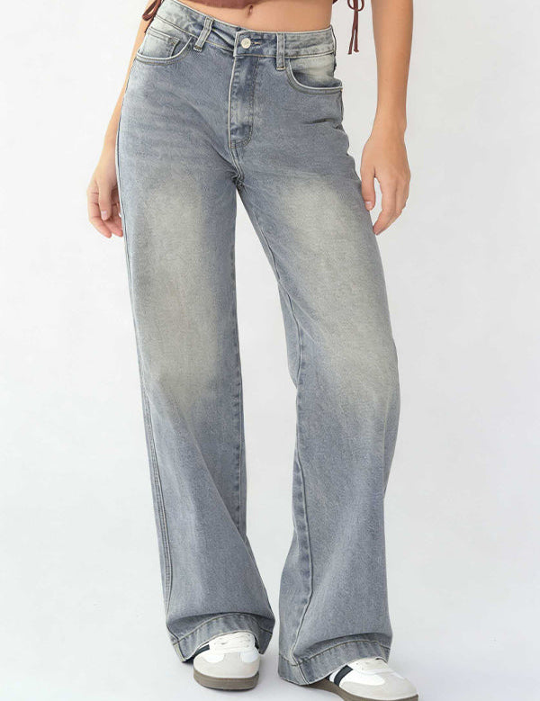 Comfort-Flex Wide Leg Denim Jeans