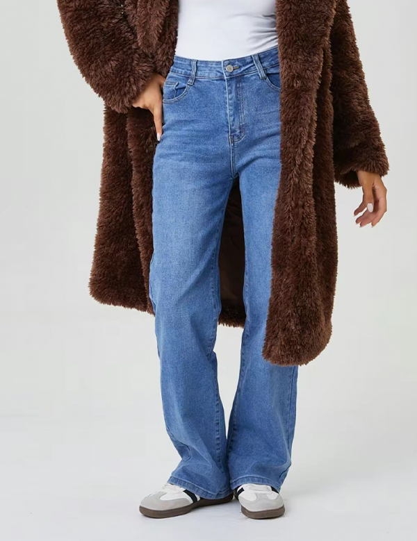 Comfort-Flex Wide Leg Denim Jeans
