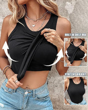 Bra-Style Round Neckline Tank Top