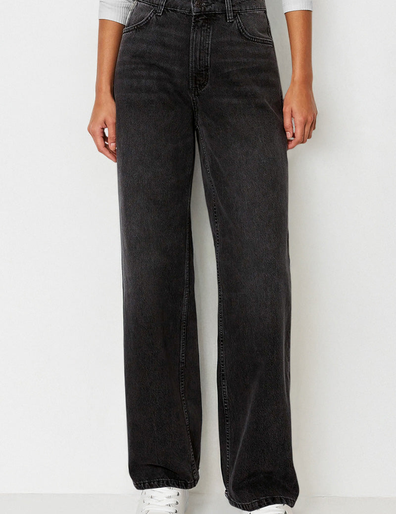 Comfort-Flex Wide Leg Denim Jeans