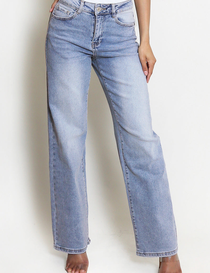 Comfort-Flex Wide Leg Denim Jeans